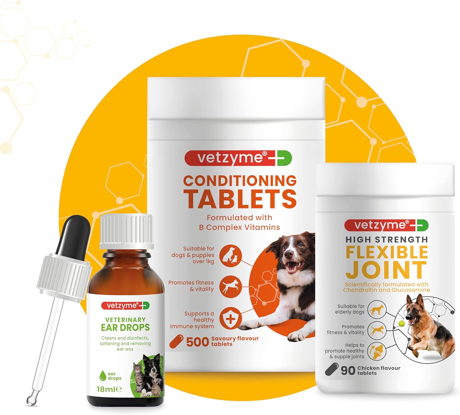 Vetzyme Flexible Joint Supplements for Dogs (90 Tablets) - Hip and Joint Care with Glucosamine, Tasty Chicken Flavour-7