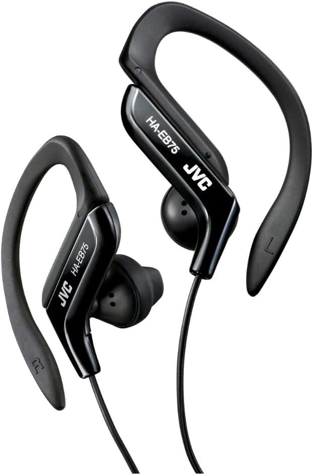 JVC Adjustable Ear Clip Sweat Resistant In-Ear Sports Headphone - Black-0