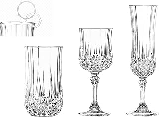 Cristal d´Arques, Longchamp Wine glass 250ml, without filling mark, 6 Glasses