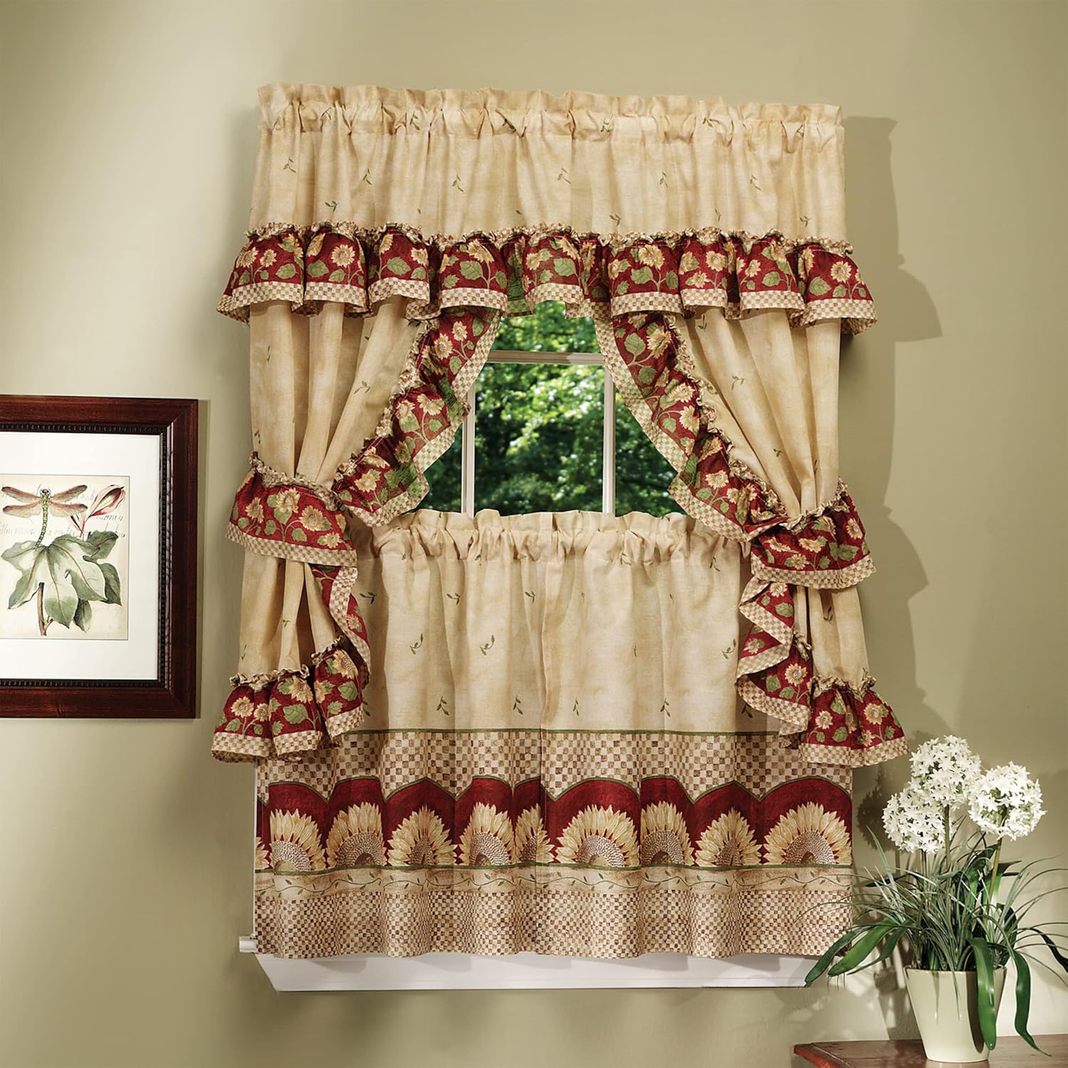 Achim Home Furnishings Sunflower - Printed Cottage Set - 57"x36"-0