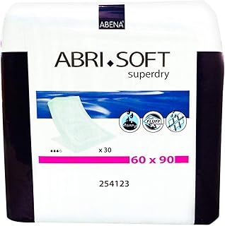 ABENA Abri-Soft Superdry Disposable Incontinence Bed Pads, Eco-Friendly Incontinence Underpads, Leak Protection, Soft & Secure Bed Protectors For Incontinence - 60x90cm, 1500ml, 30PK