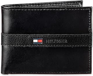 Tommy Hilfiger Men's RFID Blocking 100 Percent Leather Slimfold Wallet Bi-Fold, Tan Zed, One Size