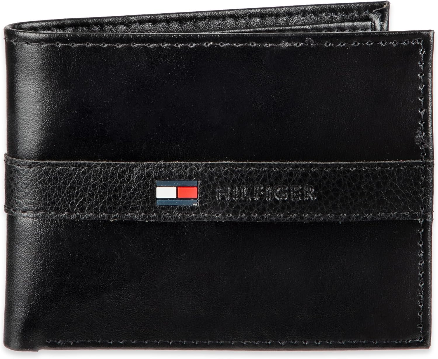 Tommy Hilfiger Men's RFID Blocking 100 Percent Leather Slimfold Wallet Bi-Fold, Tan Zed, One Size-0