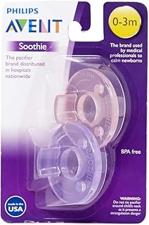 PHILIPS 2 Pack AVENT Soothie Pacifier, Pink/Purple, 0-3 Months