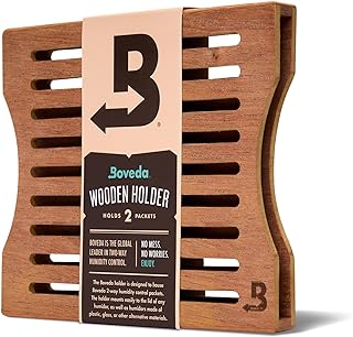 Boveda Cedar Wooden Humidity Pack Holder for Cigar Humidor - for Use with Two Size 60 Boveda Side-by-Side (Sold Separately) - Includes Magnetic and Removable Tape Mounting Kits – 1 Count