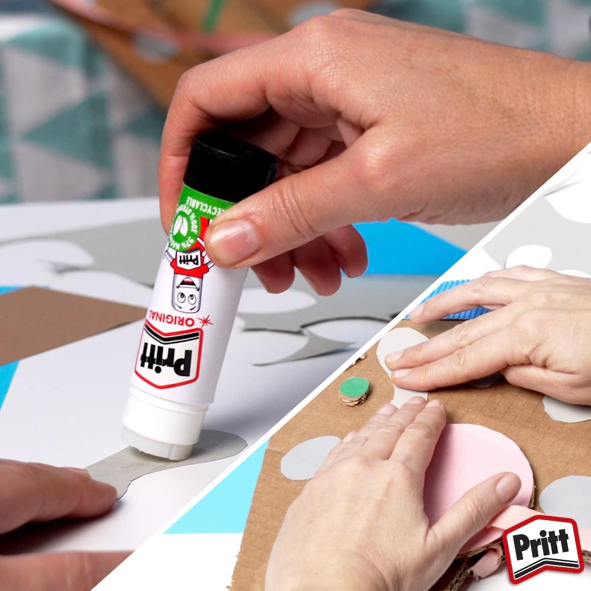 Pritt Glue Stick, Safe & Child-Friendly Craft Glue for Arts & Crafts Activities, Strong-Hold adhesive for School & Office Supplies, 22 g (Pack of 3)-5