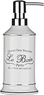 Premier Housewares Le Bain Lotion Dispenser, Stoneware, White, W8 x D8 x H20cm