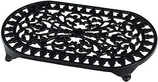 Victor Traditional Oval Trivet, Black, Cast Iron, 34.5x20.5x3 cm