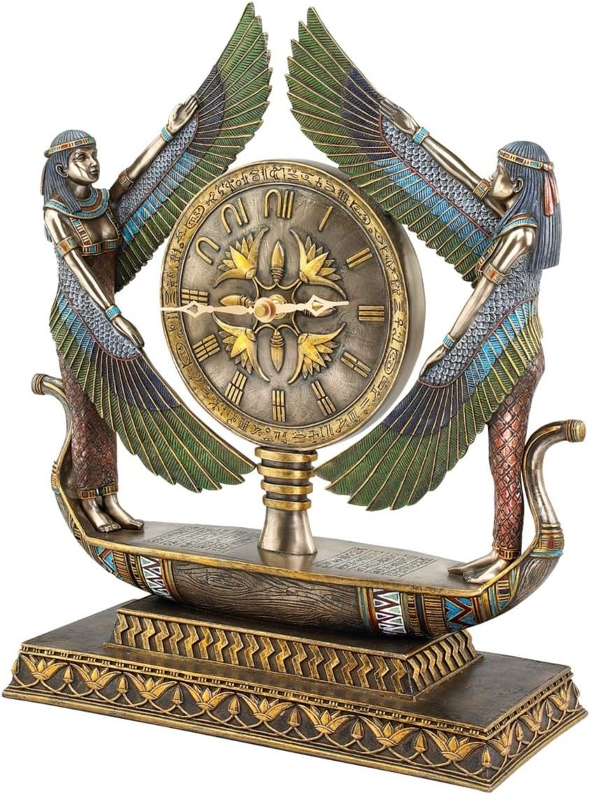 Design Toscano Wings of Isis Egyptian Revival Sculptural Clock-0