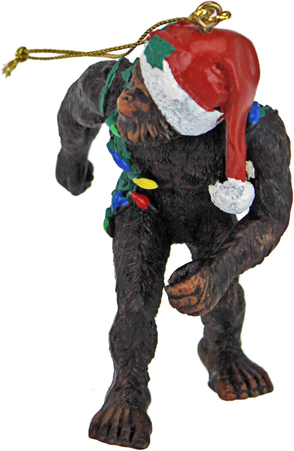 Design Toscano DB383084 Bigfoot, the Christmas yeti with Sabta's hat Funny Christmas tree decoration, polyresin, full color, 7.5 cm-1