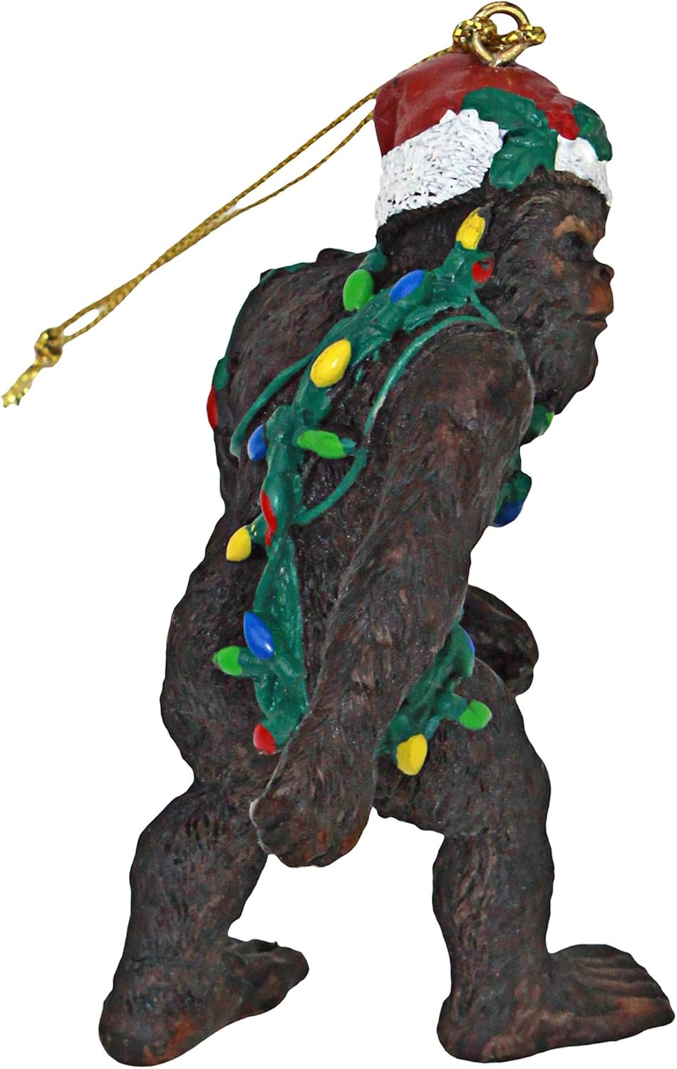 Design Toscano DB383084 Bigfoot, the Christmas yeti with Sabta's hat Funny Christmas tree decoration, polyresin, full color, 7.5 cm-3