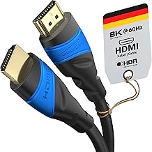 KabelDirekt 8K / 4K HDMI Cable – 2m – Designed in Germany – HDMI Cable – Supports 4K@60Hz, UHD, Ethernet – HDTV, PC, PS5, Xbox, Switch & all other HDMI devices