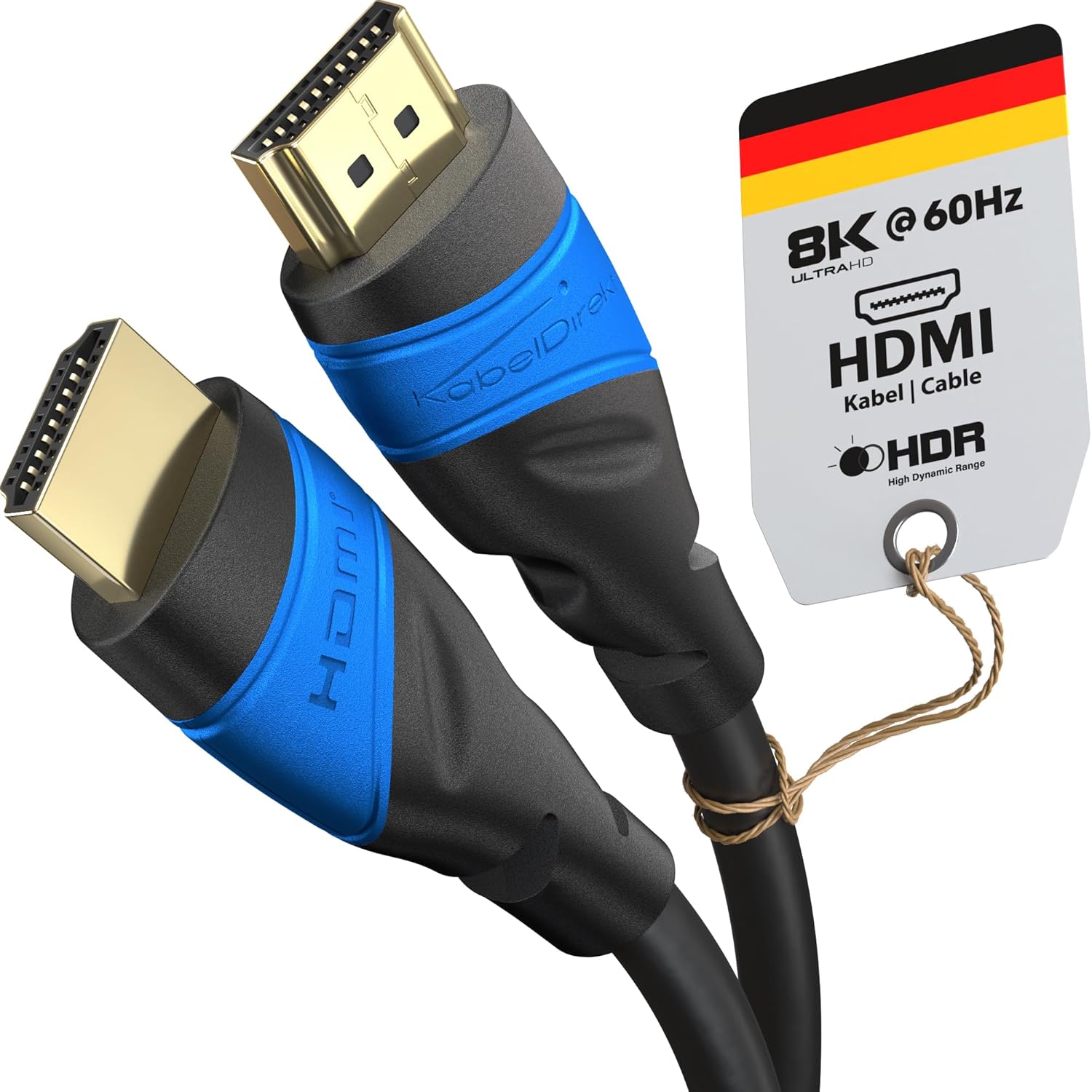 KabelDirekt 8K / 4K HDMI Cable – 2m – Designed in Germany – HDMI Cable – Supports 4K@60Hz, UHD, Ethernet – HDTV, PC, PS5, Xbox, Switch & all other HDMI devices-0