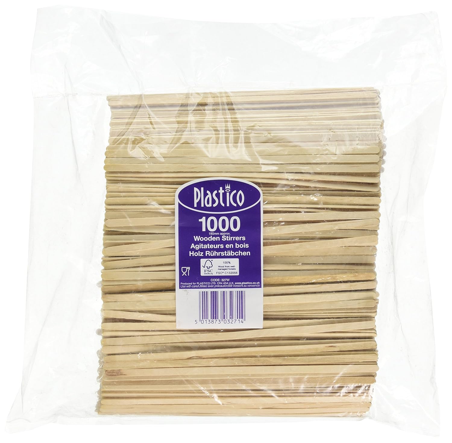 Stalwart CC462 Wooden Stirrer, Dimensions: 190 mm (Pack of 1000)-0