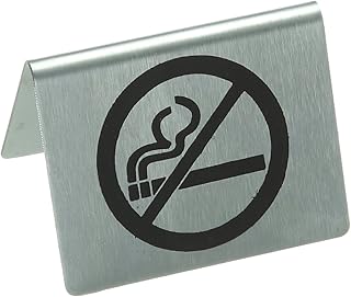 Stalwart U044 Stainless Steel Table Sign, No Smoking