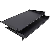 [Twin Pack] Fixed Cantilever Shelf 1U 250mm Deep Black 19 inch Data Cabinet Rack