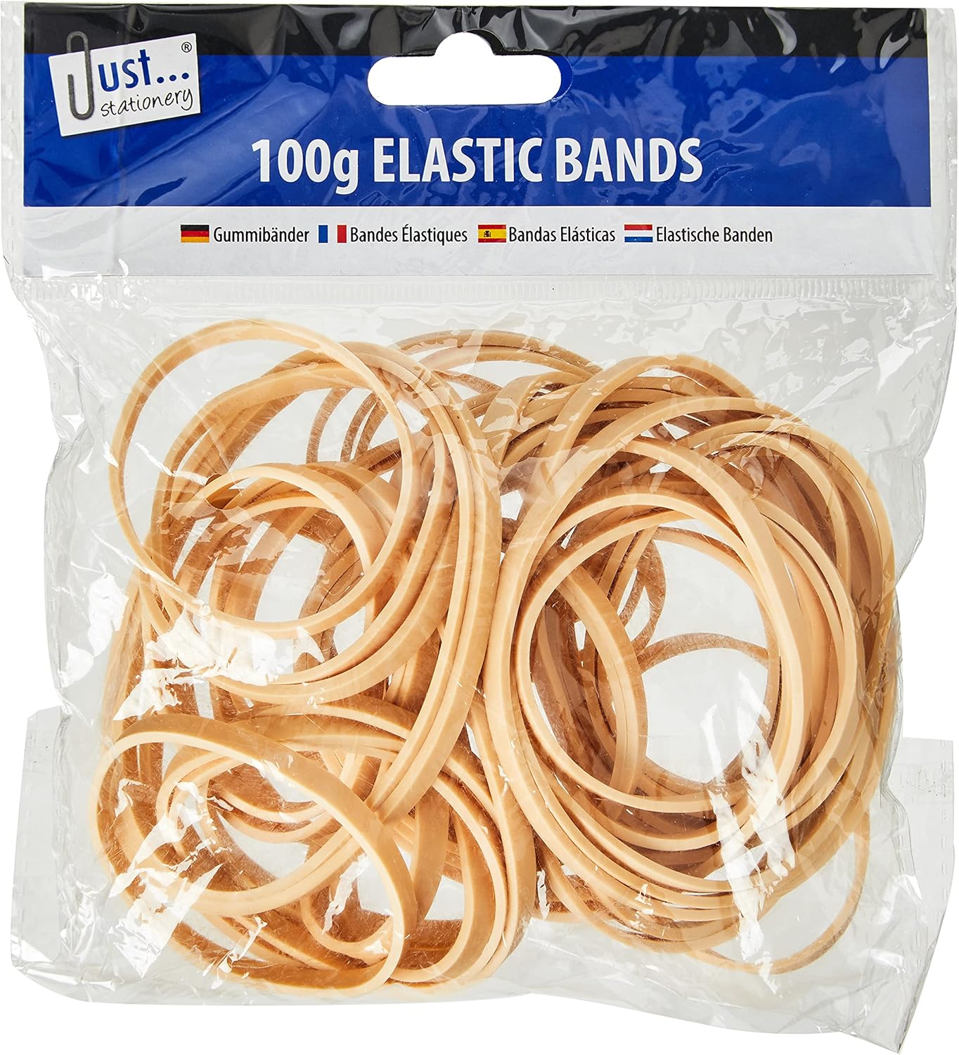 Just Stationery Assorted Size Original Elastic Band, Brown-2