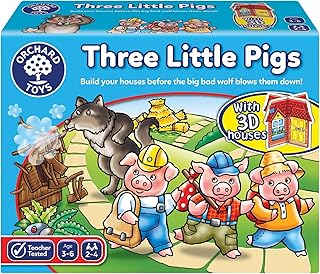 Orchard Toys Three Little Pigs Game, Fun Board Game for Children Age 3-6, Family Game Toy, Assorted Colours Lime Green