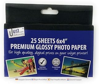 Just stationery A6 Photo Paper (Pack of 25), White, 6x4 inch