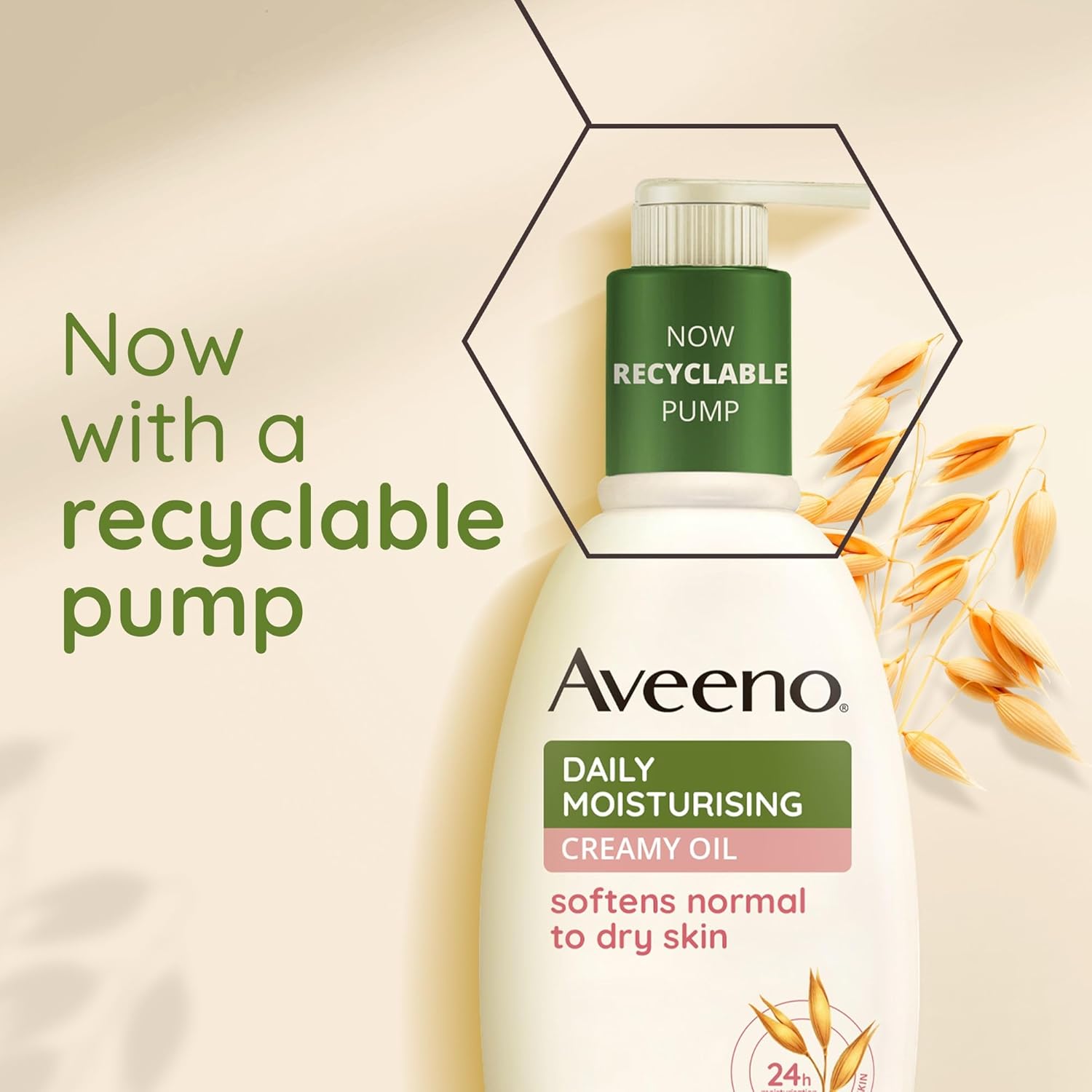 Aveeno Daily Moisturising Creamy Oil, With Nourishing Oat & Sweet Almond Oil, Suitable For Sensitive Skin, 24h Moisturisation, Help’s Prevent Protect and Nourish Dry Skin, 300ml-4