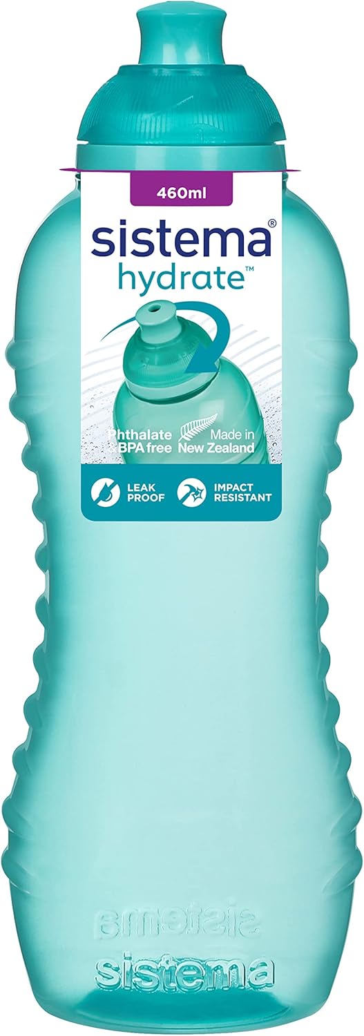 Sistema Squeeze Twist 'n' Sip Sports Water Bottle | 460 ml | Leakproof Kids Water Bottle | BPA-Free | Assorted Colours (Not Selectable) | 1 Count-0