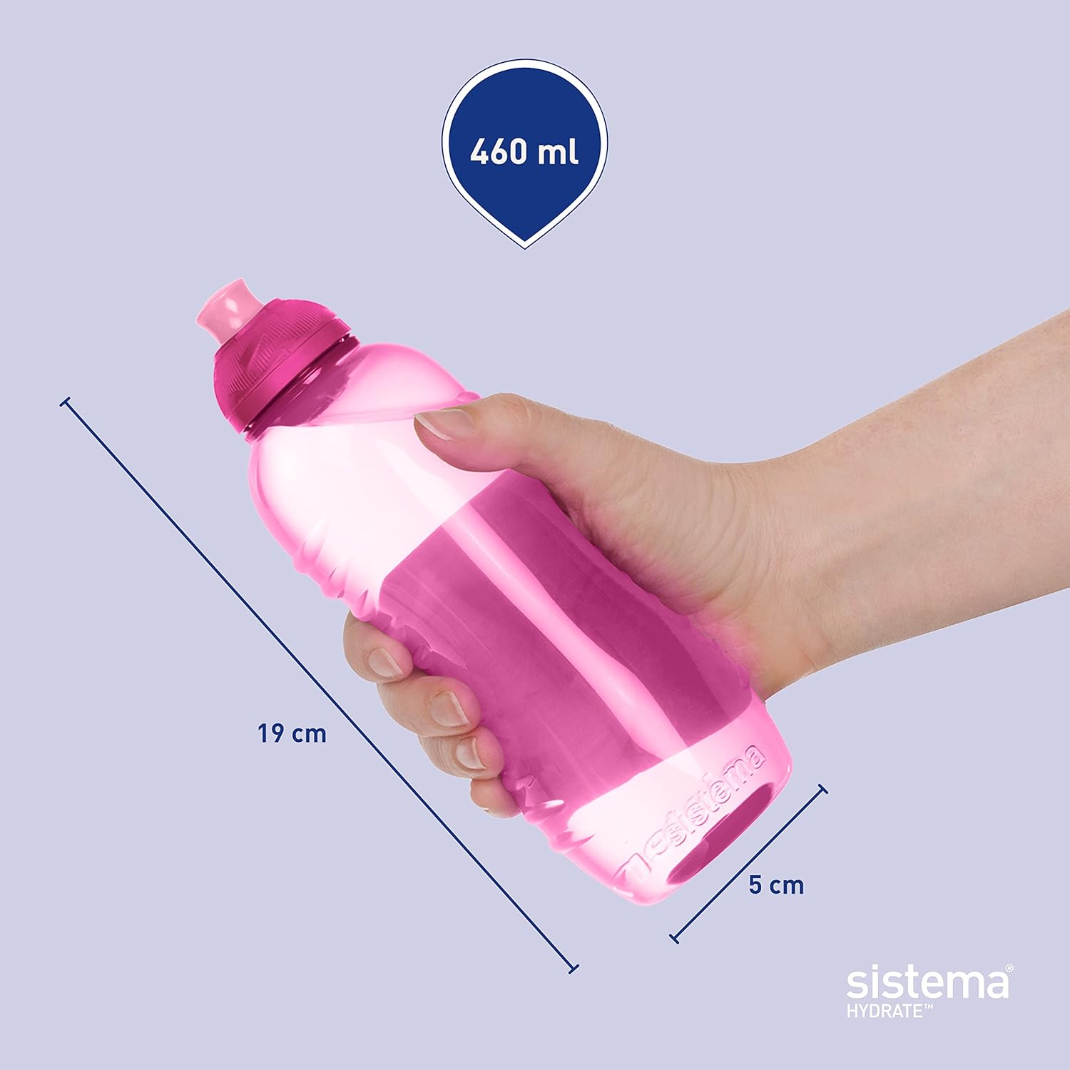 Sistema Squeeze Twist 'n' Sip Sports Water Bottle | 460 ml | Leakproof Kids Water Bottle | BPA-Free | Assorted Colours (Not Selectable) | 1 Count-4