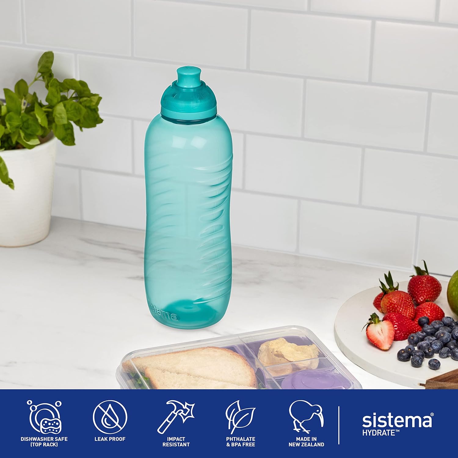 Sistema Squeeze Twist 'n' Sip Sports Water Bottle | 460 ml | Leakproof Kids Water Bottle | BPA-Free | Assorted Colours (Not Selectable) | 1 Count-5