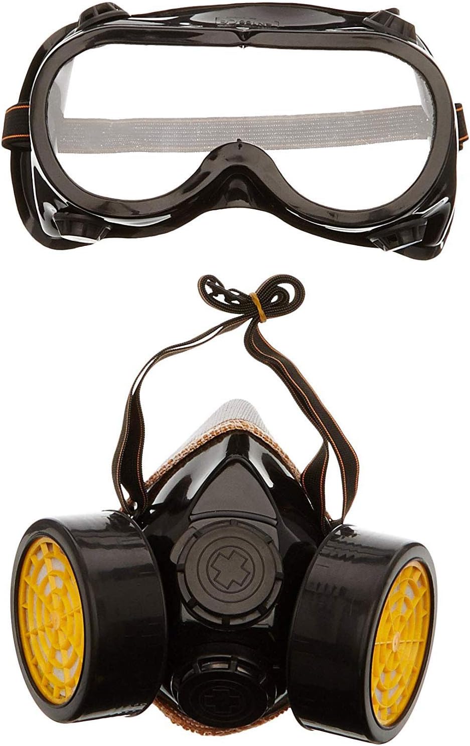 TRIXES Respirator Gas Mask with Goggles - Fancy Dress Accessory for Construction Worker Industrial Scientist Halloween Cosplay Outfit - Adult Size-7