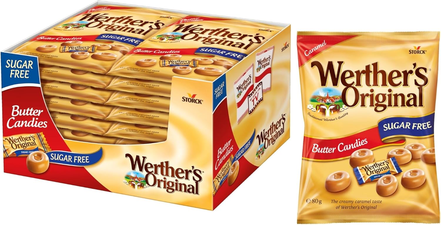 Werther's Original Butter Candies, Sugar Free, 80 g (Pack of 18)-0