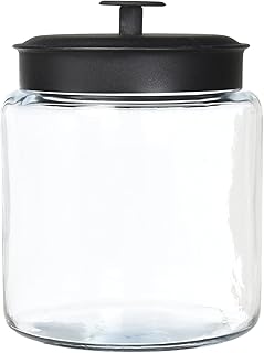 Anchor Hocking 96712 Mini Montana Jars With Black Metal Covers, 96 Ounce