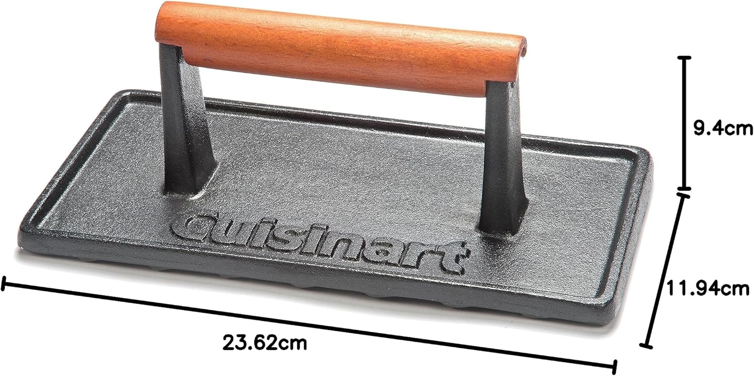 Cuisinart CGPR-221 Cast Iron Grill Press (Wood Handle)-1