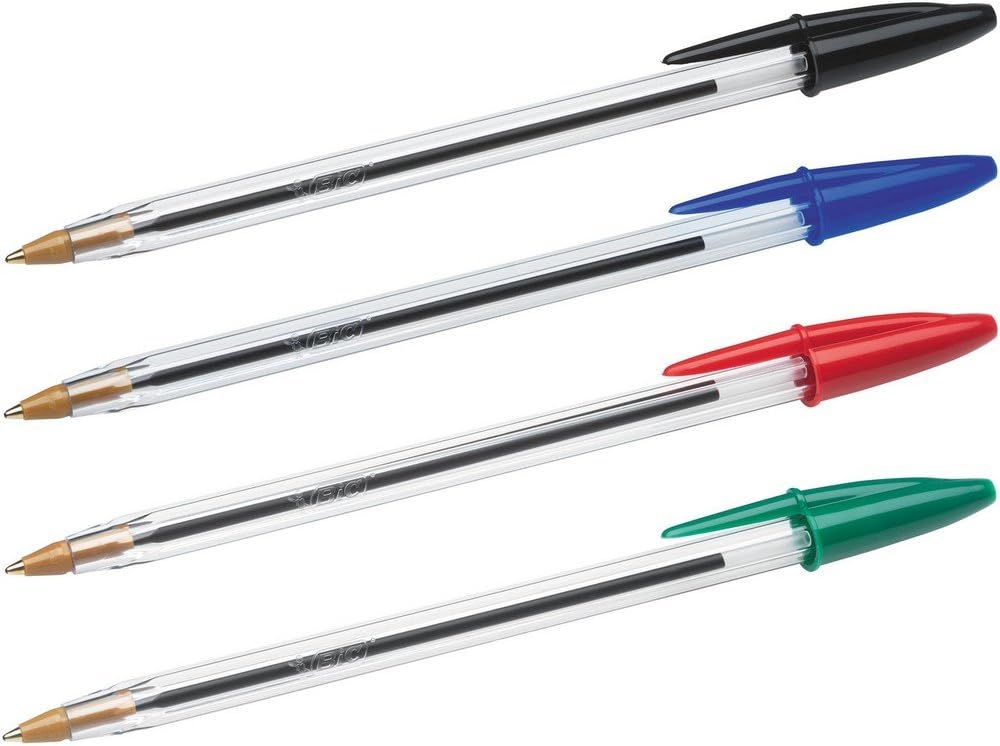 BIC Cristal Original Ballpoint , Comfortable Biro Pens, Medium Point (1.0mm), Assorted Colours, Pack of 10-4