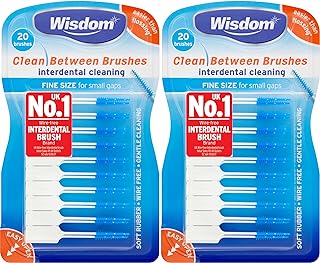 Wisdom Clean Between Fine Blue Brushes - Pack of 2, Total 40