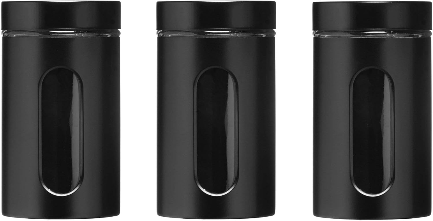 Premier Housewares Storage Canisters - Black, Set of 3-0