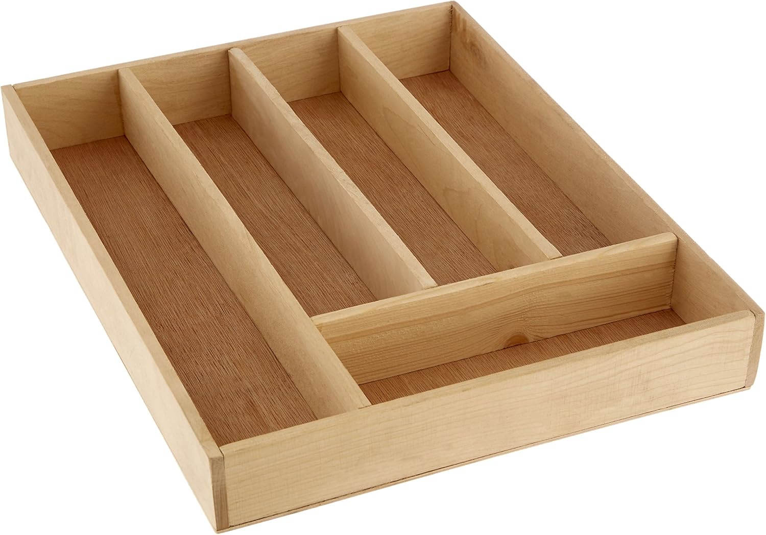 Premier Housewares 1103912 5 Compartment Cutlery Tray, 5 x 30 x 38 cm - Birchwood-0