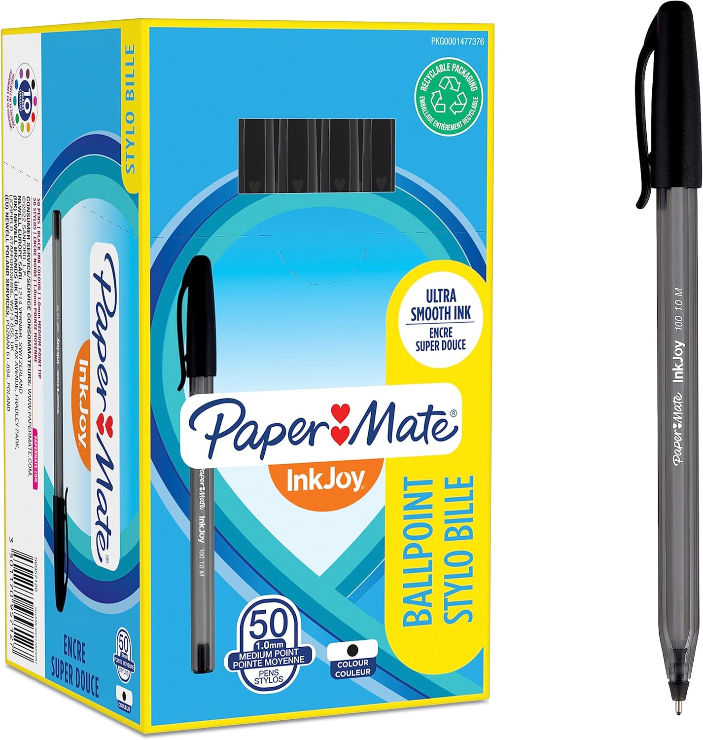 Paper Mate InkJoy 100ST Ballpoint Pens | Medium Point (1.0mm) | Black | 50 Count-0