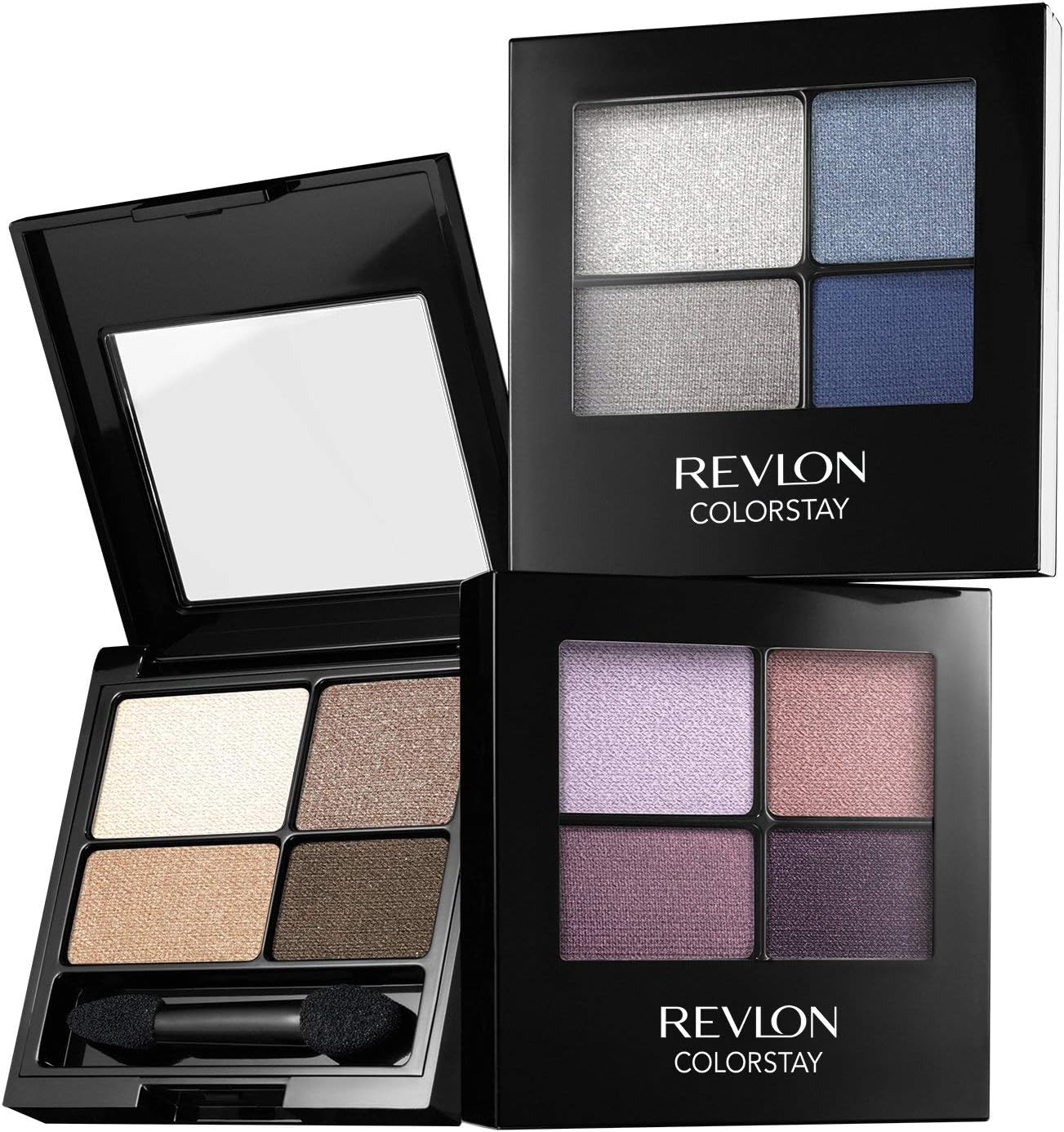 Revlon ColorStay 16 Hour Eyeshadow Quad with Dual-Ended Applicator Brush, Longwear, Intense Color Smooth Eye Makeup for Day & Night, Addictive (500)-2