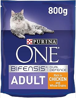 PURINA ONE Adult Dry Cat Food Chicken and Wholegrains 800g (Pack of 4)