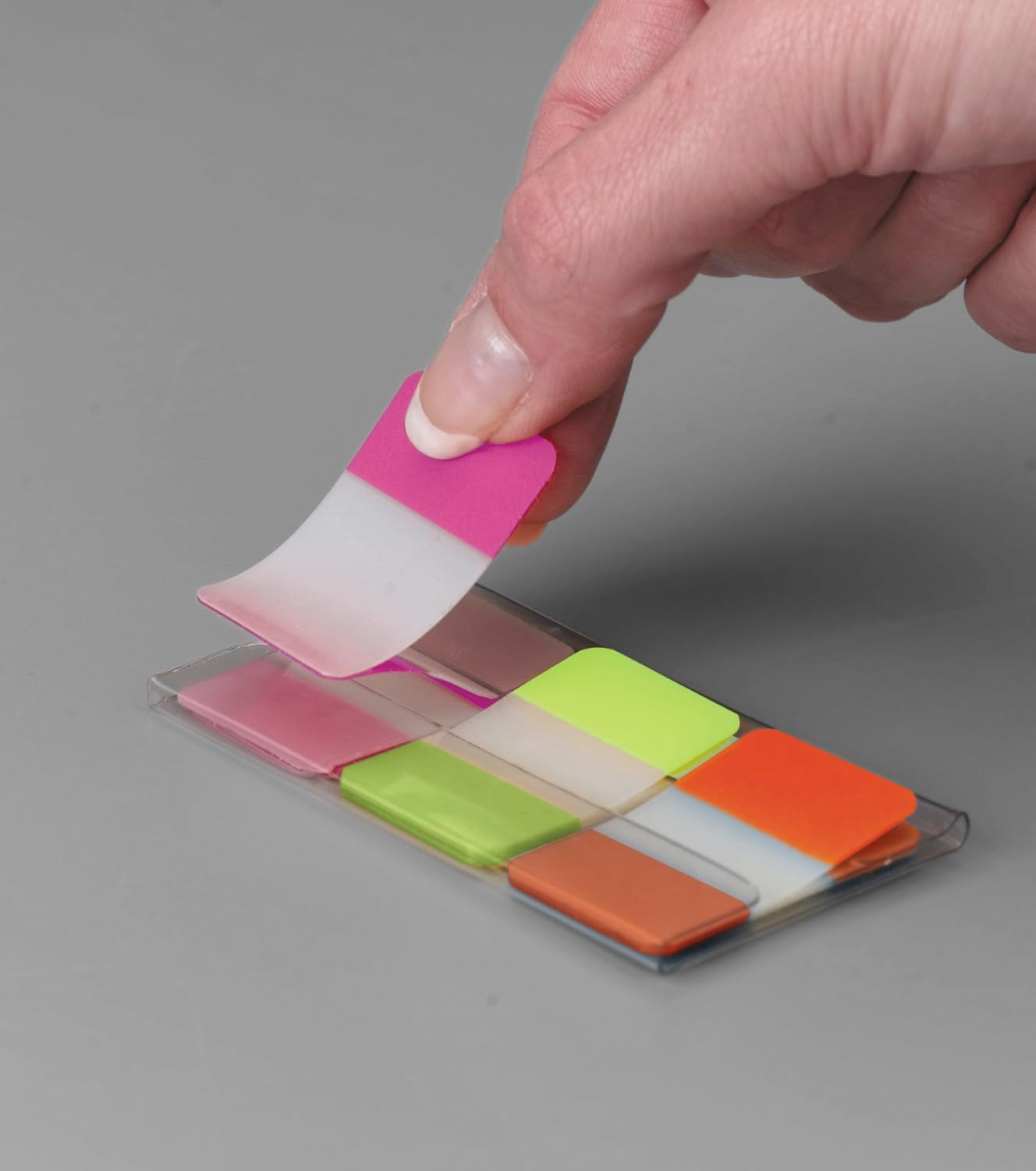 Post-it Index Medium Strong Filing Tabs, 36 Tabs, 25.4 mm x 38.1 mm, Orange, Pink and Green - Sticky Flags for Documents and Information, packaging may vary-2