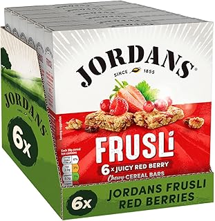 Jordans Frusli Red Berries | Cereal Bars | Vegetarian | 6 PACKS of 6x30g