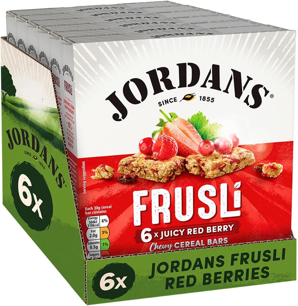 Jordans Frusli Red Berries | Cereal Bars | Vegetarian | 6 PACKS of 6x30g-0