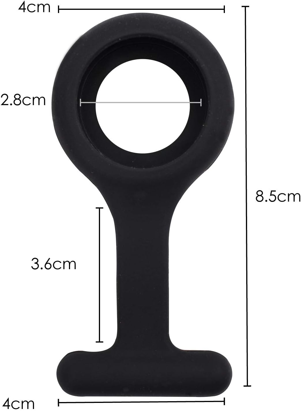 TRIXES Silicone Nurse Fob Watch with Brooch - Black-1