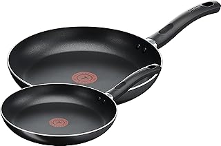 Tefal Taste Twin Pack, Aluminium Frying Pans, Pan Set, Pans 20 cm and 28 cm diameter, Non-Stick, Black, Pack of 2, B189S244