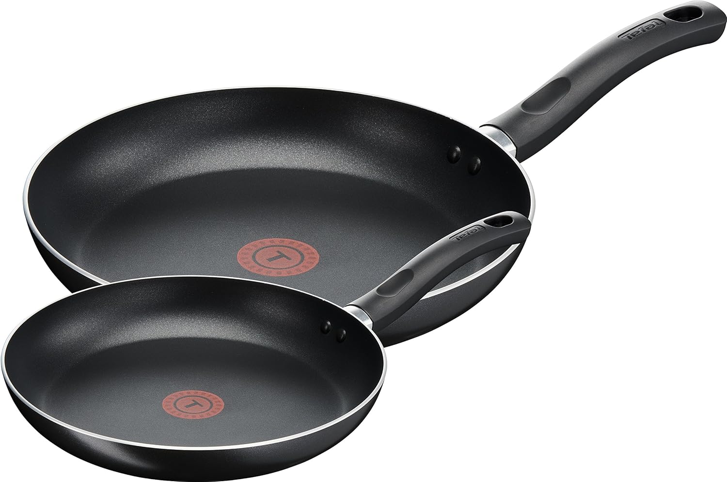 Tefal Taste Twin Pack, Aluminium Frying Pans, Pan Set, Pans 20 cm and 28 cm diameter, Non-Stick, Black, Pack of 2, B189S244-0