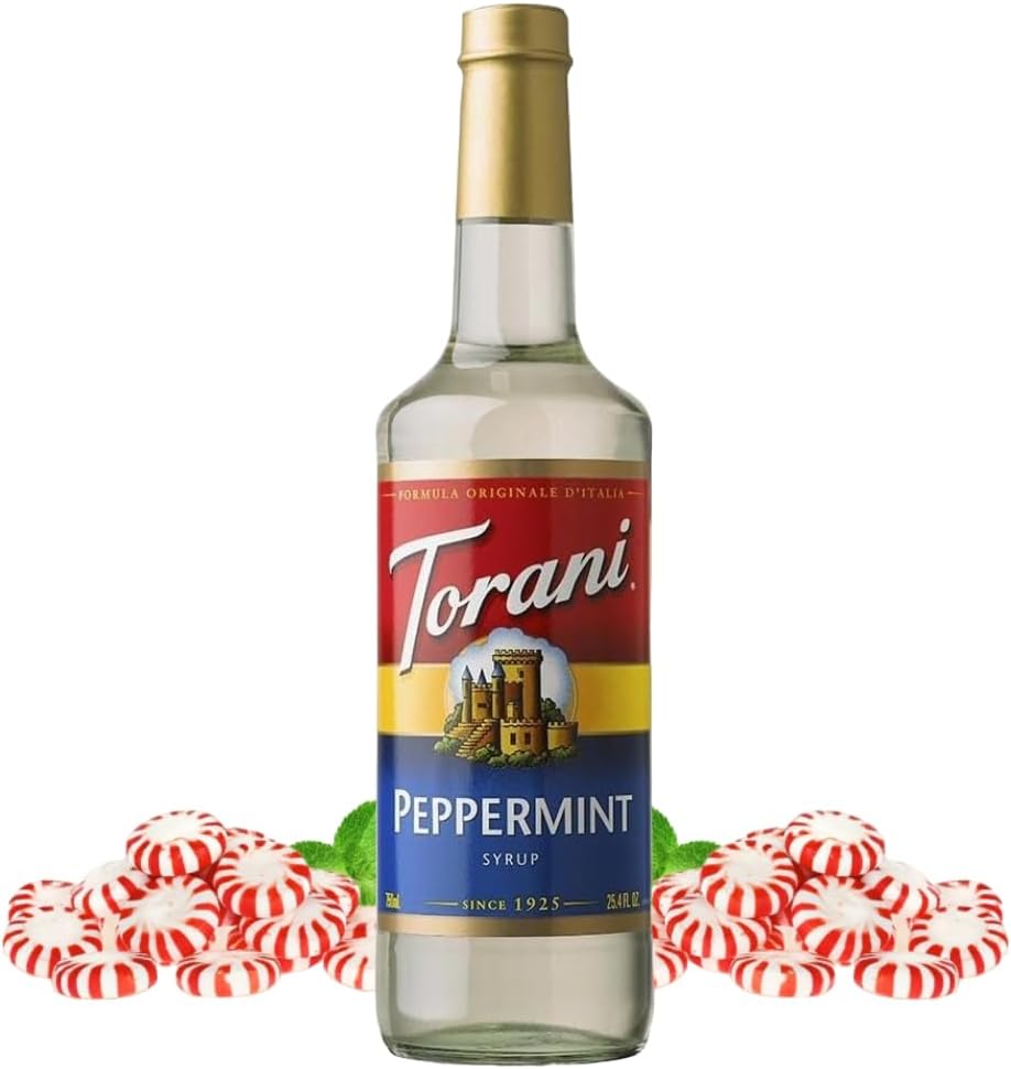 Torani Peppermint Coffee Syrup 750ml for Coffee, Deliciously Flavoured Coffee Syrups for Coffee Drinks, Coffee Gift Set & Coffee Gifts-0