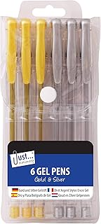 Just stationery Gel Ink Pen - Silver/Gold (Set of 6), 1224