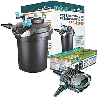 allpondsolutions Pressurised Koi Fish Pond Filter with Pond Pump and 11w UV Steriliser Light All in one - Ponds Up to 12000 litres