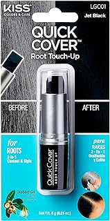 RED by Kiss Quick Cover Root Touch Up Stick Type Water-Resistant Temporary Gray Concealer Cover Up Brush for Hair and Beard (Jet Black)