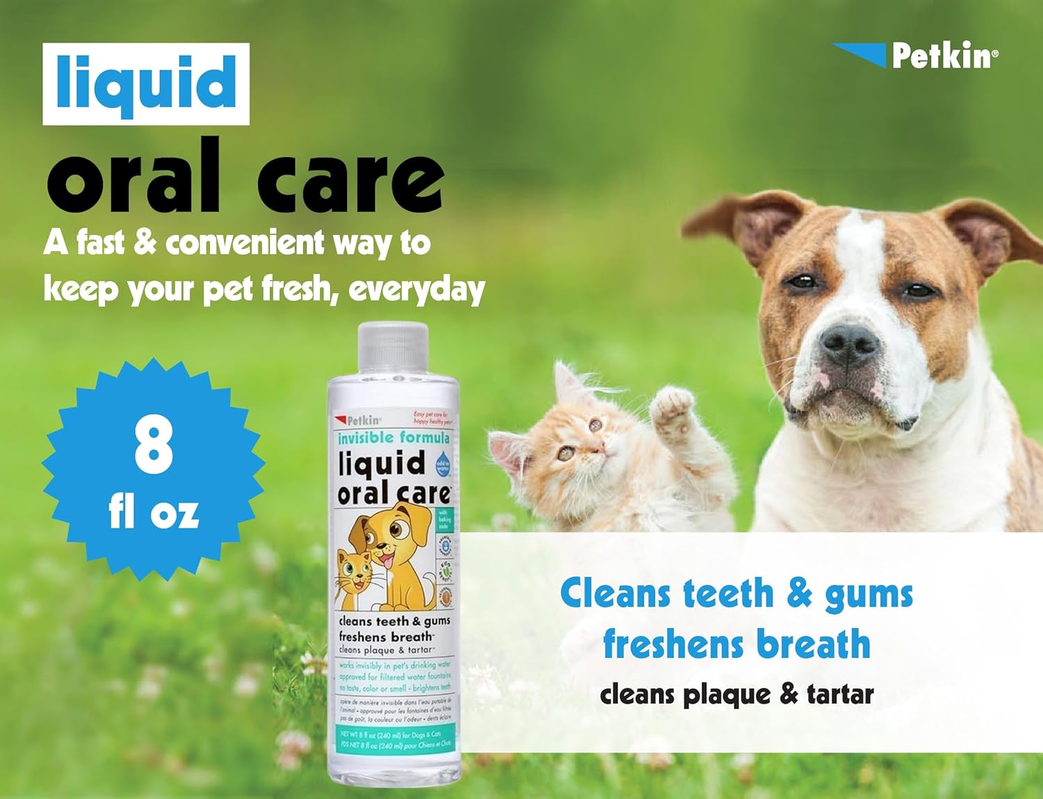 Petkin invisible formula Liquid Oral Care Teeth, Dental Gums Fresh Brath Dogs and Cats-1