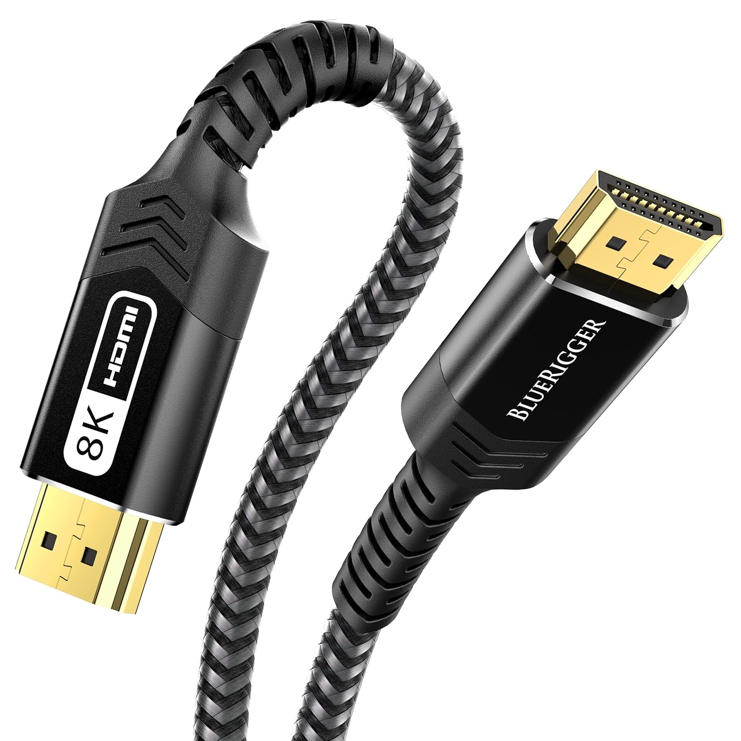 BlueRigger 8K Certified HDMI Cable - 2M (8K 60Hz Ultra HD, 48Gbps High Speed, eARC, HDR10, 4:4:4, HDCP 2.3) - Compatible with Game Consoles, HDTV, Apple TV, Monitor, Blu-Ray-0